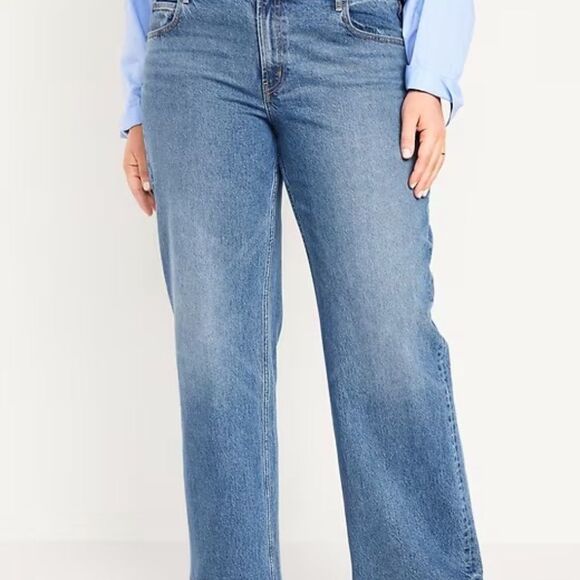 NWT Old Navy Mid Rise Wide Leg Jeans Plus Size 26 - Picture 1 of 9
